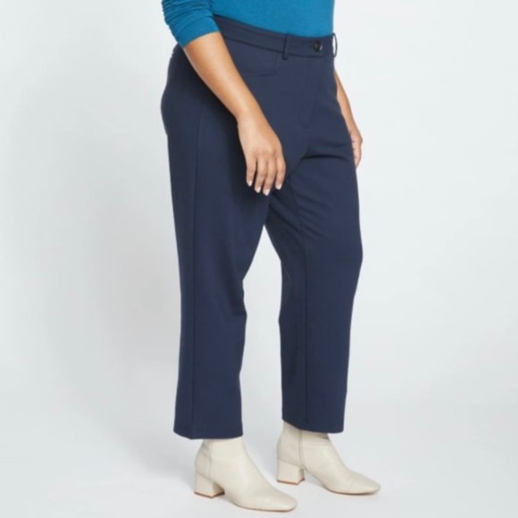 NWT Universal Standard Long Cigarette Pants, Navy SZ 14 - Picture 2 of 6